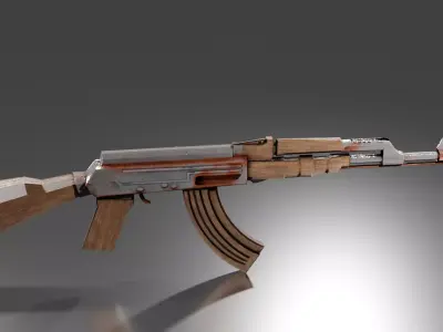 Lowpoly Game-Ready AK-47 Low-poly 3D model