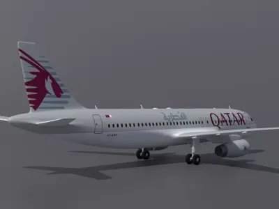 Airbus A320 Qatar Airways 3D model