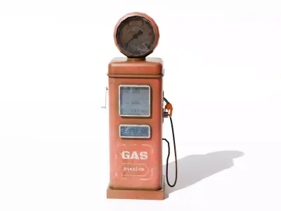 Vintage Gas Pump  Game Ready  Low Poly  PBR Asset Low-poly 3D model
