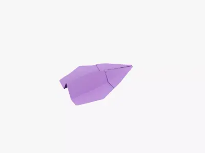 Paper Plane Magenta Low-poly 3D model