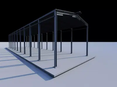 Warehouse-Warehouse Building 3D model purchase