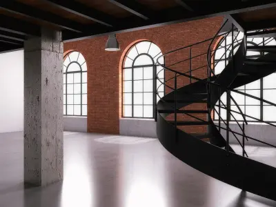Industrial loft and office space 3 3D model