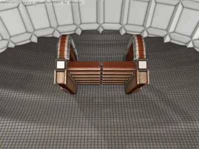 Wood Stairs - Construction Element 10 Low-poly 3D model
