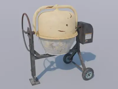 Concrete Mixer Game asset Low-poly 3D model