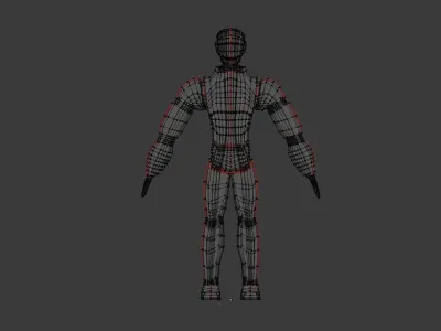 Cyborg 3D character Low-poly 3D model