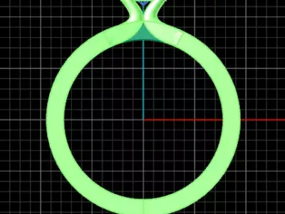 two part solitaire engagement jewelry ring 3D print model