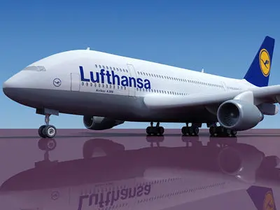 Texture for Lufthansa 3D Model Airbus A380 3D model