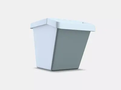 SORTERA waste garbage can with lid 1 Low-poly 3D model