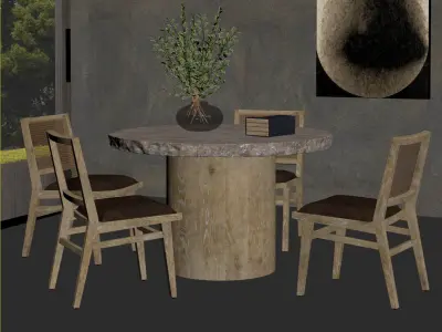 Rustic Dining Room Interior  ID298 3D model