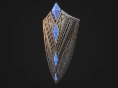 Fantasy shield 2 Low-poly 3D model