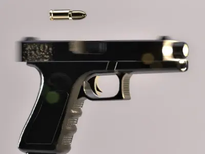 Compact Handgun Low-poly 3D model