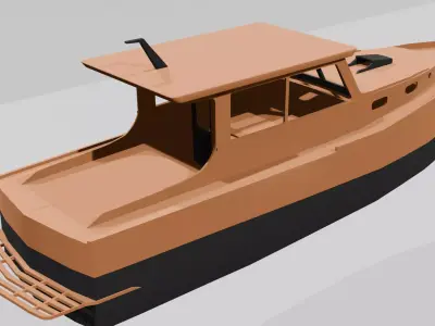 High Quality Boat Ship 3D Model Low-poly 3D model