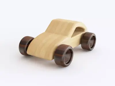 Wooden toy car 16 3D model