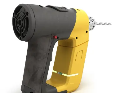 set of modern portable power tools Drill  grinder and jigsaw Low-poly 3D model
