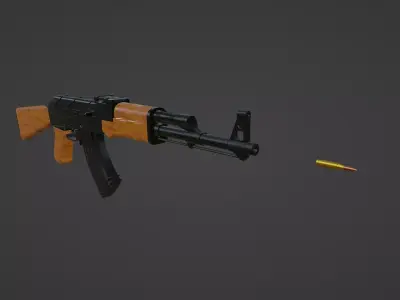 AK-47 Rifle Low-poly 3D model purchase