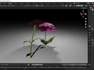 Flowers two in program 3D model