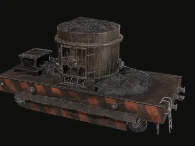 Trolley Barrel Low-poly 3D model