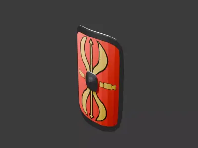 Rectangular Scutum Shield Low-poly 3D model