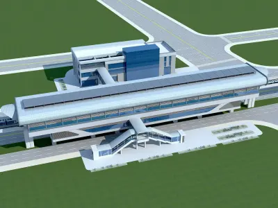 Metro Station 3D model 2
