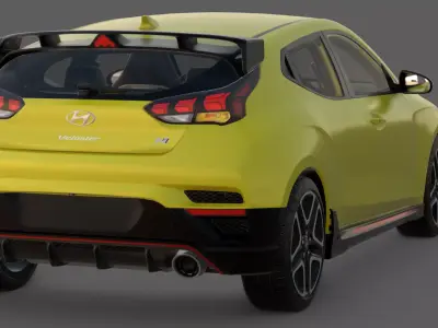 2022 Hyundai Veloster N 3D Model  Korean Hot Hatch Fury 3D model