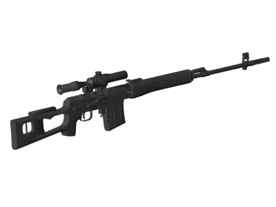 Dragunov Sniper Rifle 3D model 2
