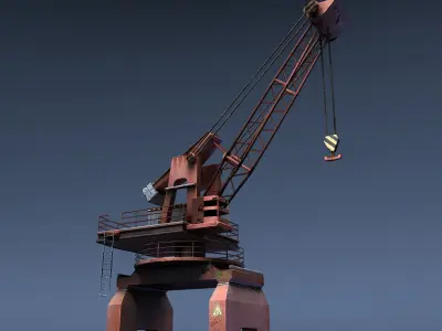 Dock Crane Low-poly 3D model purchase
