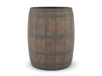 Wooden Barrel Low-poly 3D model 20