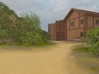 Wooden Settlement In Nature 3D model