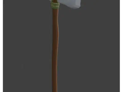 Stone big axe Free low-poly 3D model