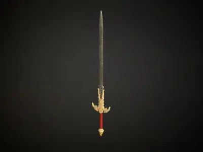 Medieval Fantasy Sword Low-poly 3D model get