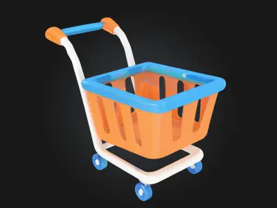 Shopping Cart Bliss  Everyday Utility with a Touch of Whimsy 3D model