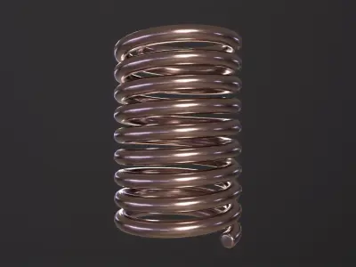 Coil Spring 3D Model Low-poly 3D model