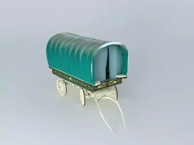 Romany OPEN-LOT Style Caravan Free 3D model