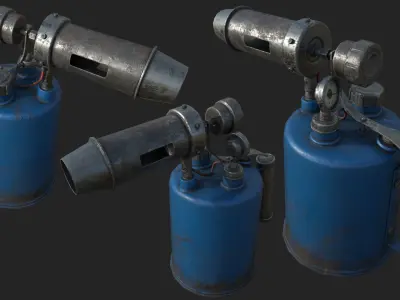 Old Blowtorch PBR Low-poly 3D model