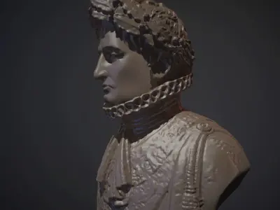 Napoleon Printable and PBR Lady lever art Gallery 3D print model