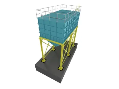 MANUFACTURING 100 TON STORAGE SILO 3D model