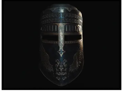 Templar Helmet 3D Model Low-poly 3D model