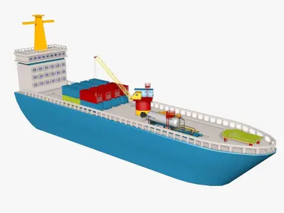 Cargo Tanker Ship 3D model