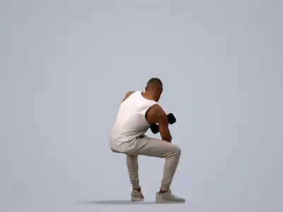 00182Terrell009 - Adult Black man exercising in casual 3D model