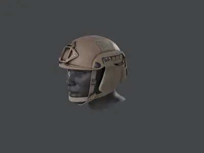 Helmet camouflage vest Low-poly 3D model