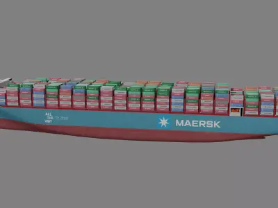 Berlin container ship lowpoly 3D model