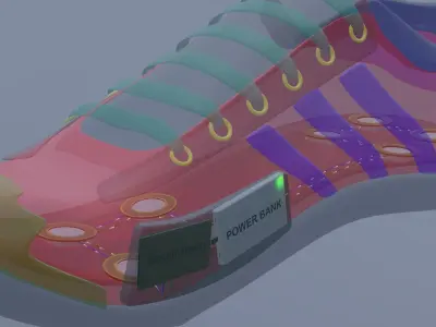 Piezoelectric battery charging shoe Free 3D model