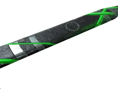 Black Green Fantasy Sword 3D model