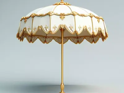 Elegant Victorian Parasol 3D Model Low-poly 3D model