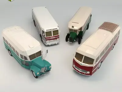 Low Poly Bus Pack 03