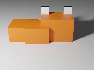 Minecraft Sleeping Fox Low-poly 3D model