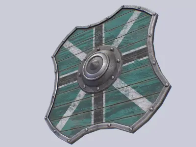 Viking shield Low-poly 3D model 6