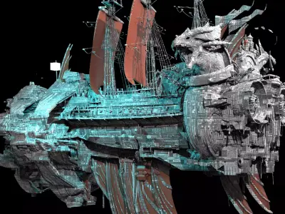 Silver Drake Airship 3D model