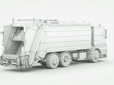 Generic garbage truck Low-poly 3D model by be-fastman