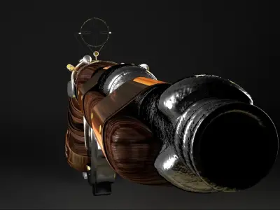 Steampunk Flintlock Pistol 3D model